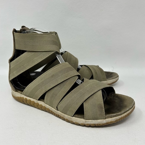 Sorel Out N About Plus Strap Sandals Sage Olive Green Strappy Women’s Sz 8.5 - Picture 3 of 14